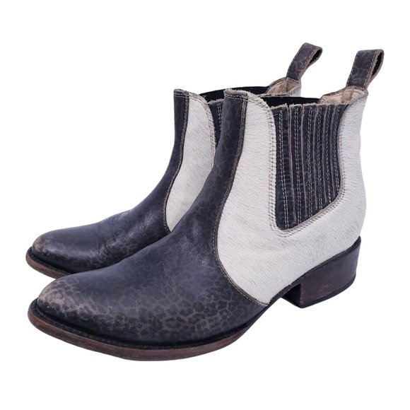 FREEBIRD BY STEVEN LASSO LEOPARD HAIRCALF BOOTIES - Picture 3 of 15